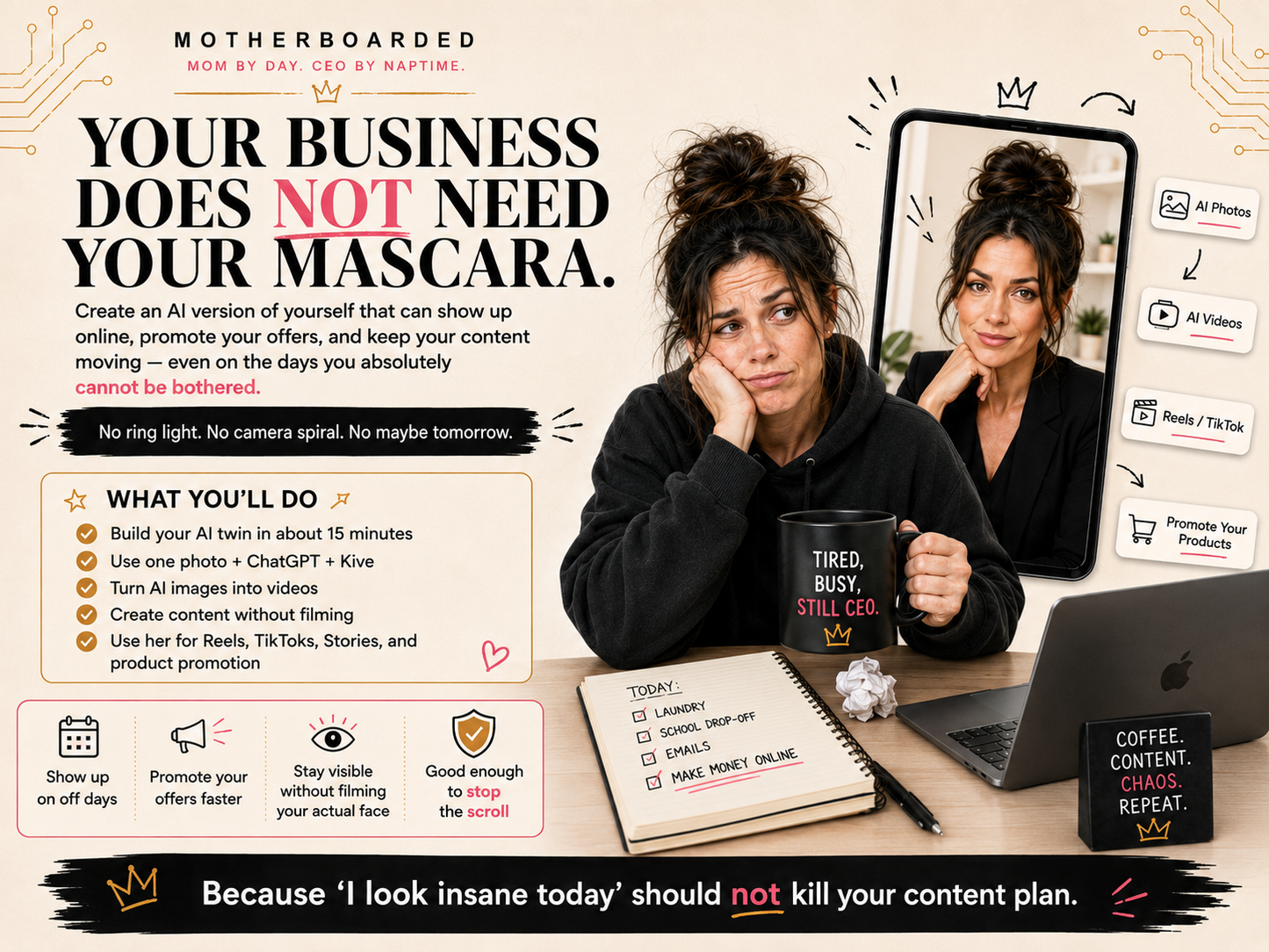Create Your AI Twin: Make Money Online Without Getting Ready | AI Content Creation Guide for Moms