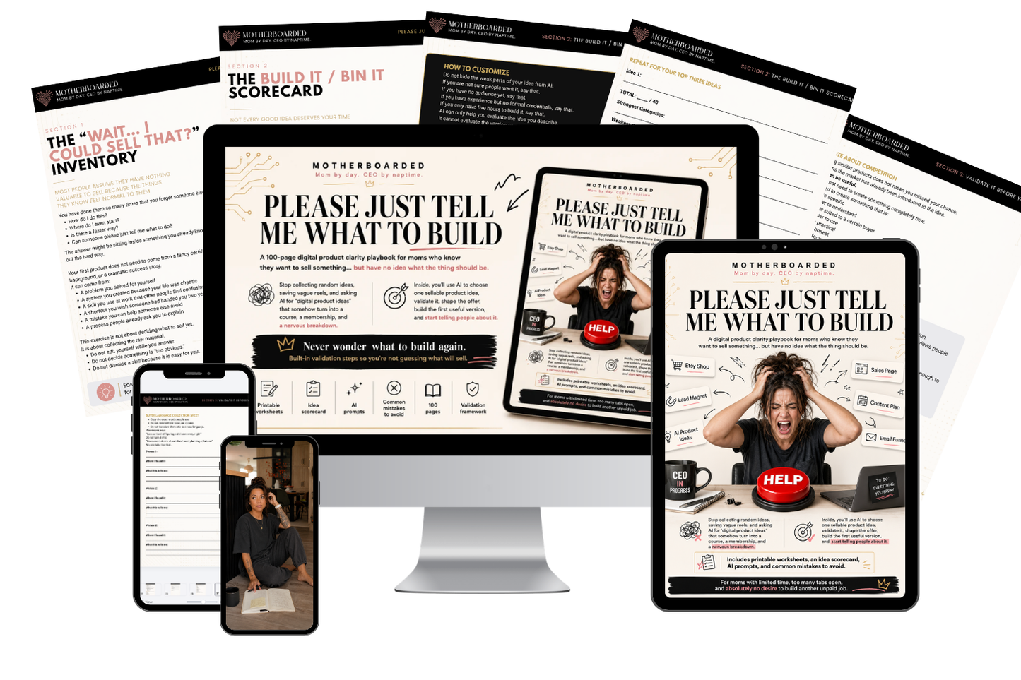 The Please Just Tell Me What to Build Playbook - for Moms Who Want to Build Their First Digital Product